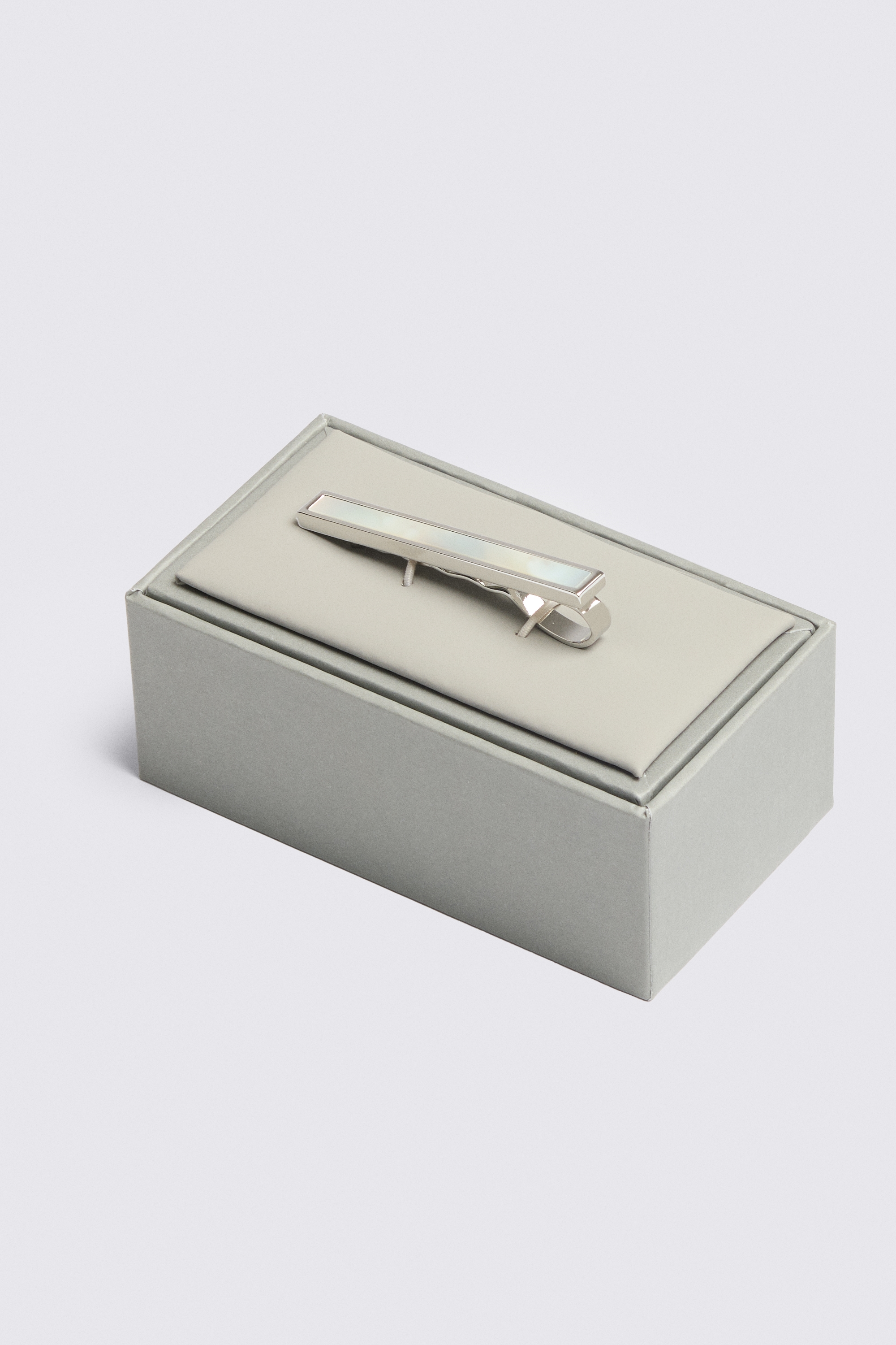 Silver Mother of Pearl Tie Bar